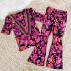 Cotton Jersey Fabric - Abstract Blossoms Red/Pink/Violet