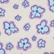 Cotton Jersey Fabric - Blue and Purple Flowers on Ecru Melange