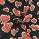 Cotton Jersey Fabric - Coral and Sand Flowers on Charcoal