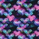 BOLT END 100cm - Hearts in Violet and Blue on Dark Background - Jersey