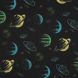 BOLT END - 110CM - Softshell - Planets  with Black Fleece Backing