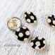18 mm Metal Coat Button Button (Shank) - black with white polka dots 1pcs