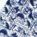 Cotton Jersey - Royal Blue Dinosaur Design on White