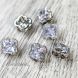 10 mm Metal Shank Button - square crystal with small crystal setting - 1pcs