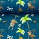 Cotton Jersey "Ahoi" Monkeys on Blue