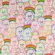 BOLT END - 200 CM - Jersey - Care Bears in Rainbow Outlines  - Licensed