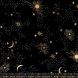 100% Cotton Sateen - Cosmos 108" Wideback in Black | Sarah Watts for Ruby Star Society 1/2m