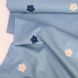 BOLT END - 165 CM - Flower Embroidered Chambray - Light Blue