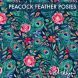 BOLT END - 100 CM - Organic Jersey Knit - Peacock Feathers Posies - Rebecca Reck