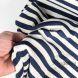 Soft Rib Knit Wide with Yarn Dyed Stripes (approx 1cm) - Ecru and Dark Blue