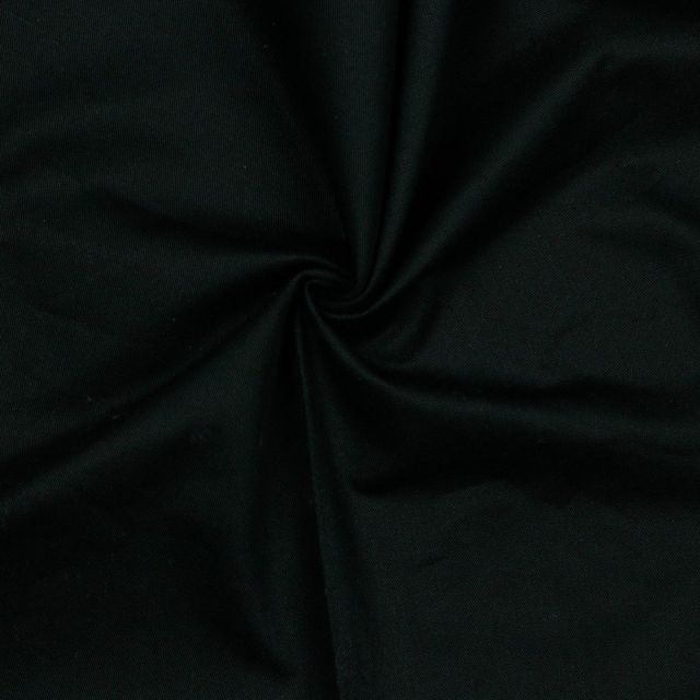 BOLT END - 140 CM - Solid Cotton Twill Canvas "Theo" -  Black
