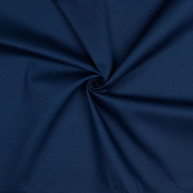 BOLT END - 140CM - Solid Cotton Twill Canvas "Theo" - Marine Blue