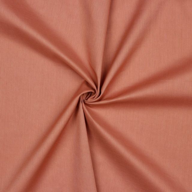 BOLT END - 100 CM - Solid Cotton Voile  -  100% Organic Cotton - Dark Apricot col.44