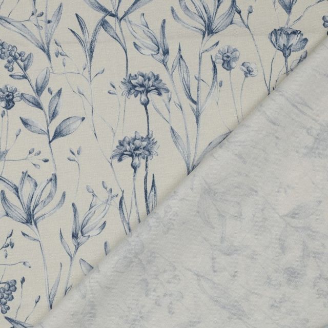 Cotton Canvas - Blue Flowers