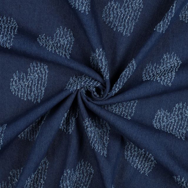 Jacquard Denim -Hearts