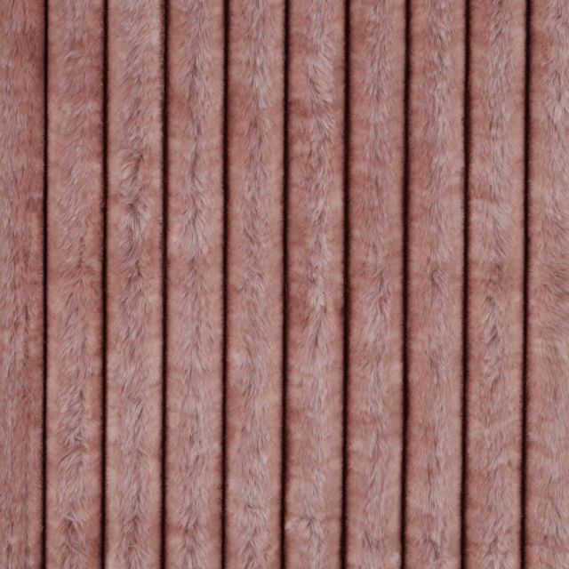 Stripe - Faux Fur - Powder Pink