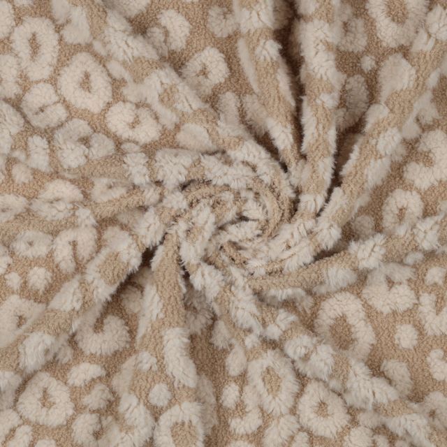 Teddy Boucle - Leopard Sand/White