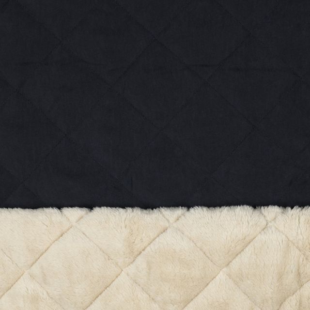 Quilted  - Nylon / Faux Fur - Navy