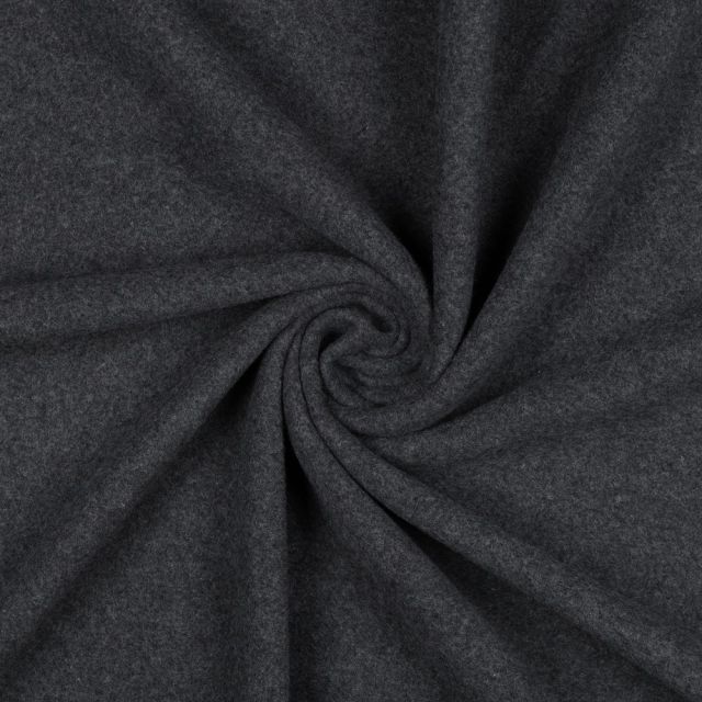 Organic Cotton Fleece "Aspen" - Charcoal Melange (Col.004)