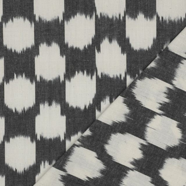 Cotton Fabric - Blurred Dots Grey/Off White