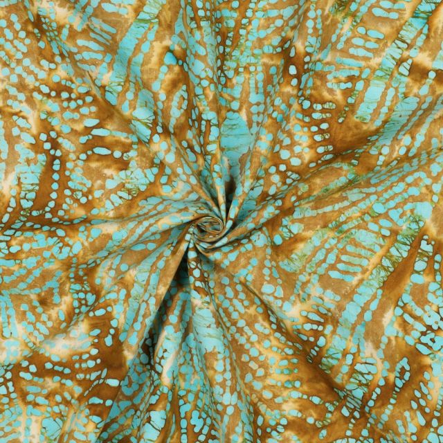 Cotton Poplin - Batik Print in Green and Mint