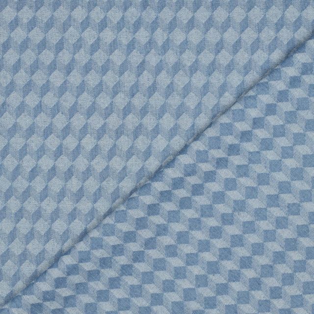 Jacquard Denim - Abstract Check 290gsm