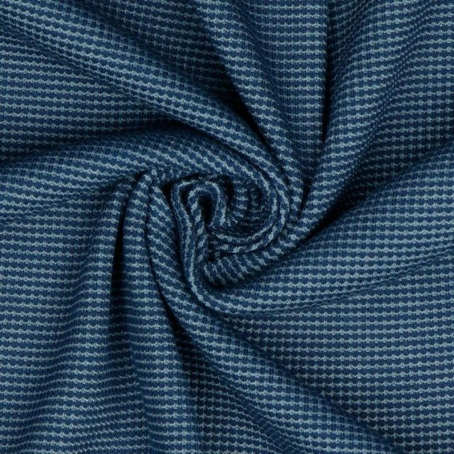 Soft Waffle Knit "River" Two-Tone - Blue/White