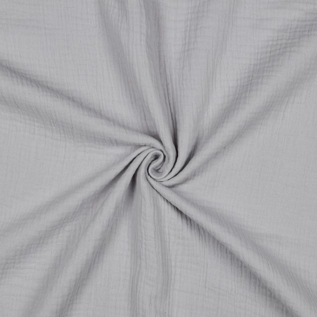 Double Gauze - Solid Light Grey col.22 - 100% Organic Cotton