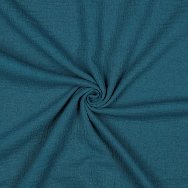 Double Gauze - Solid Teal col.24 - 100% Organic Cotton