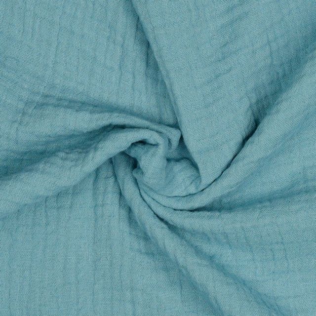 Double Gauze - Solid Light Aqua - 100% Organic Cotton