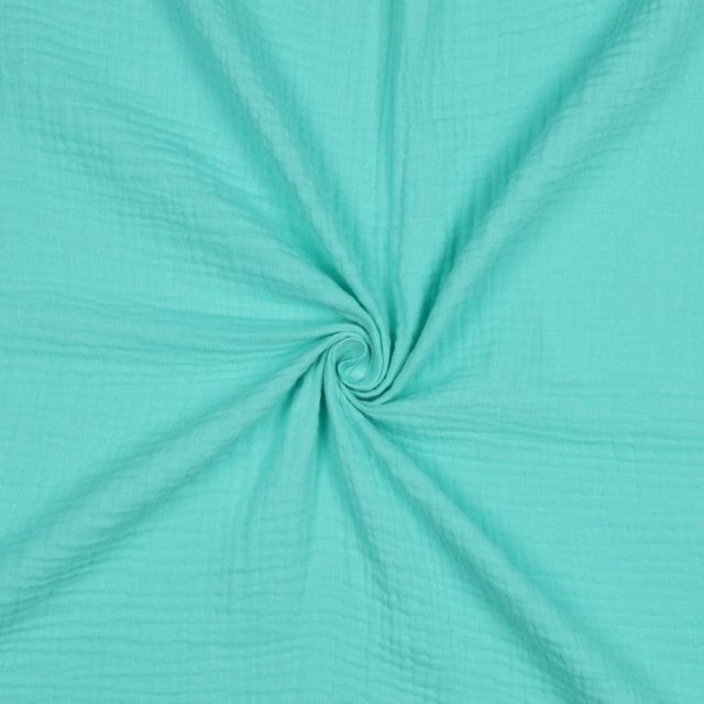 Double Gauze - Solid Bright Mint col.74 - 100% Organic Cotton