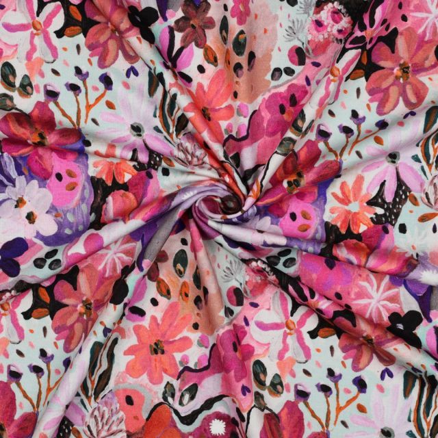 "Settle Petal"  Pink Tones by Nerida Hansen - Brushed French Terry