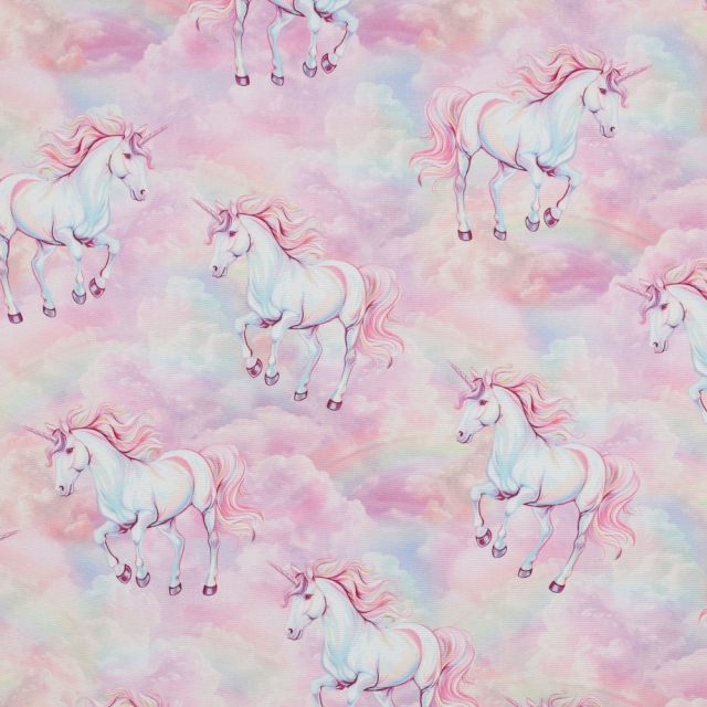 Softshell with Unicorns on Cloud  and Black Fleece Lining 