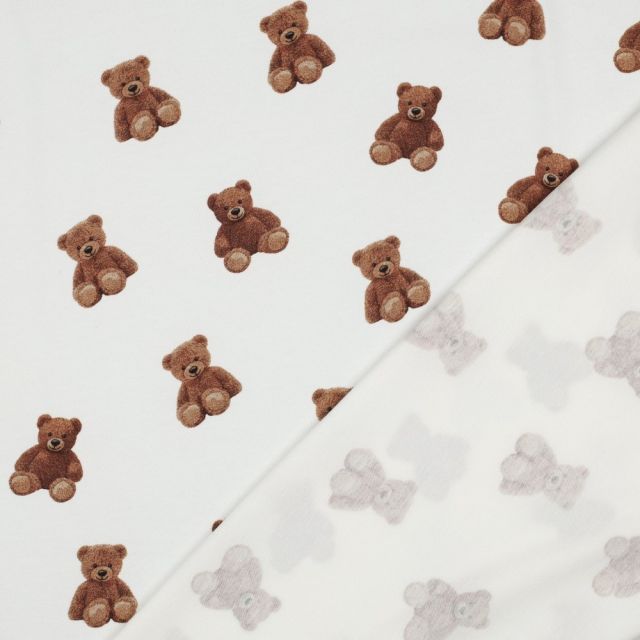 Teddybears on Cream - Organic Cotton Jersey Fabric