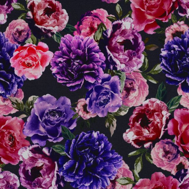 Punta di Roma (Ponte) - Peonies and Roses on Dark Blue