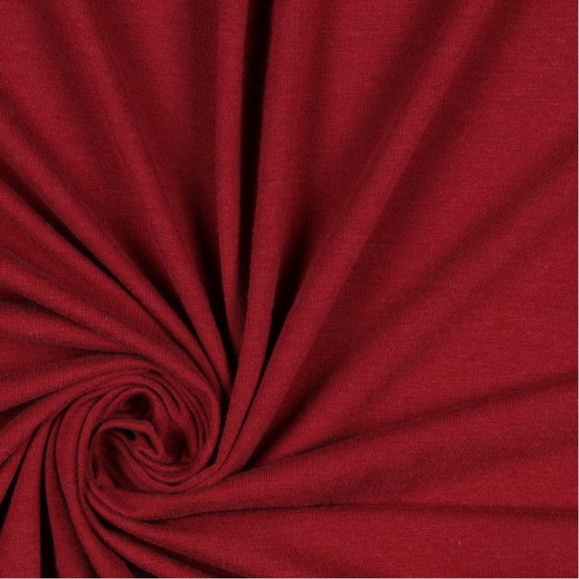 "Emmy" Bamboo Cotton Blend Jersey - Solid Dark Red Col. 016