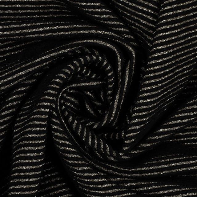 Jaquard Knit - Dazzling Stripes - Black and Gold
