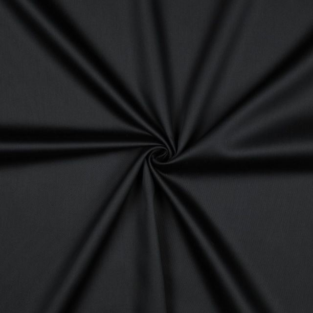 BOLT END - 130 CM - Solid Cotton Satin - Black col.01