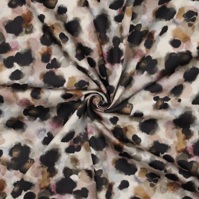 Cotton Satin - Watercolor Leopard Print
