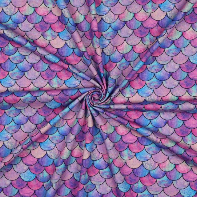 Cotton Jersey Fabric - Mermaid Scales