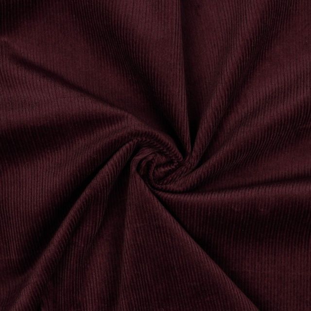 Washed Corduroy with Stretch , 8 Wales  - Aubergine