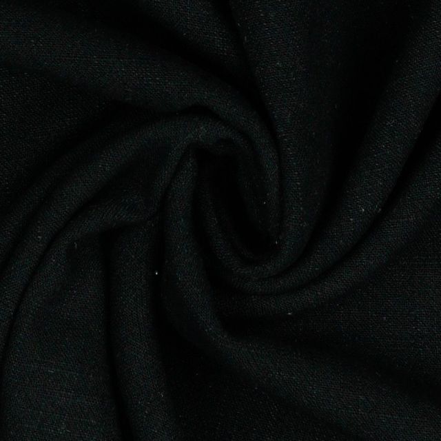 Linen Viscose Blend Textured Woven - Black