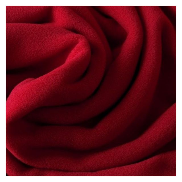 "Pil-Hot" No-Pill Performance Microfleece Made in Italy - Color Red 637 - Thermal Fleece
