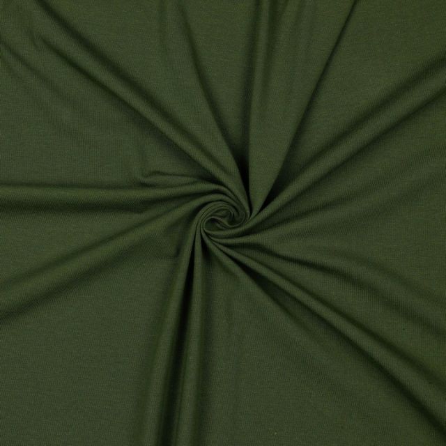 Organic Poppy Jersey - Solid - Army Green (55)