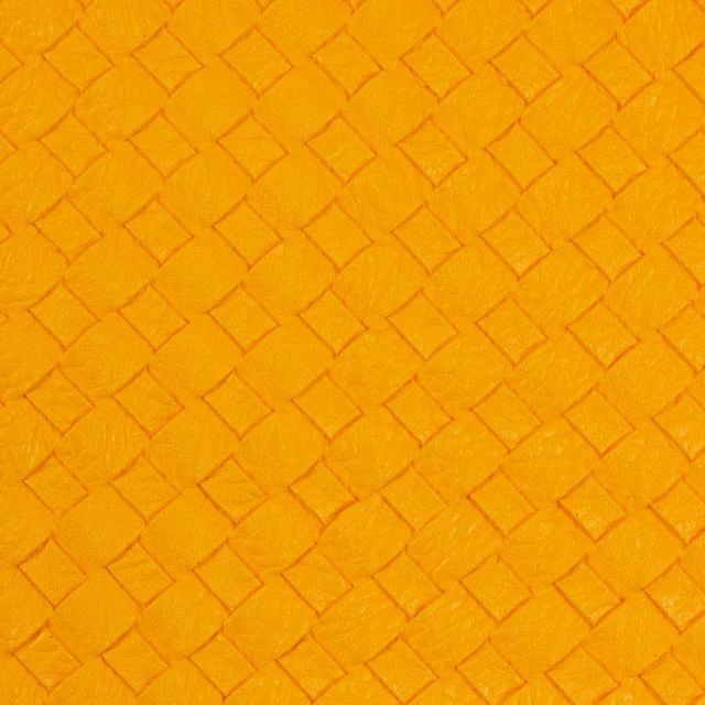 Beatrice Textured Faux Leather Vinyl - Golden Yellow - Pre Cut Panel