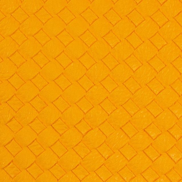 Beatrice Textured Faux Leather Vinyl - Golden Yellow - Pre Cut Panel