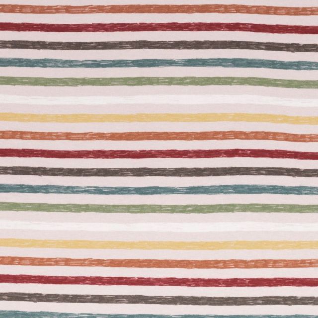 CP Vintage Farm - Jersey - multicolor stripe on Pink by Swafing
