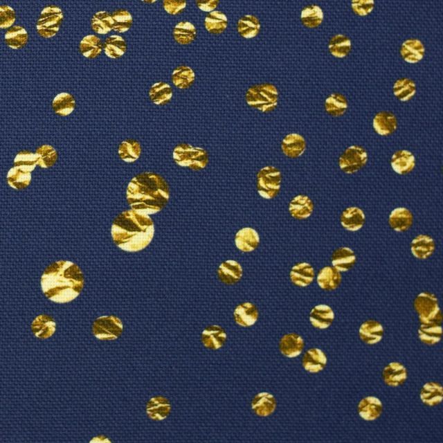 Canvas - "Bravo" Golden Confetti on Blue (Printed gold)