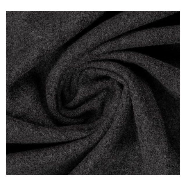 Merino Boiled Wool - 100% Wool - Heathered Dark Grey