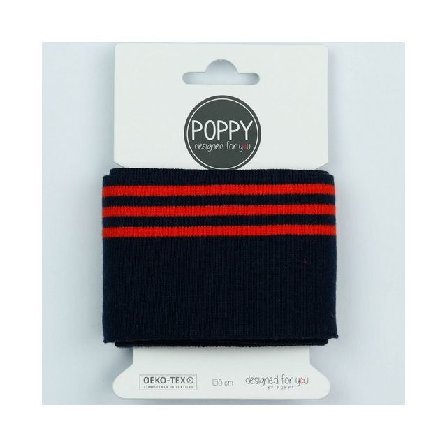 Cuff - Navy with Red Stripes